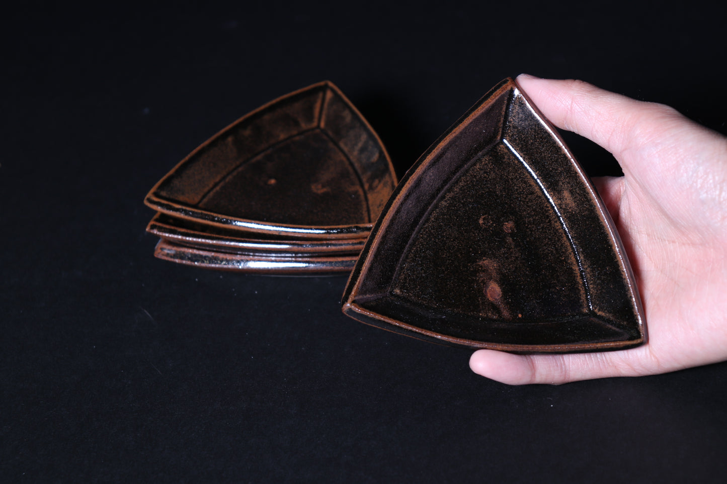 Triangle Ancient Jasper Mini Plate