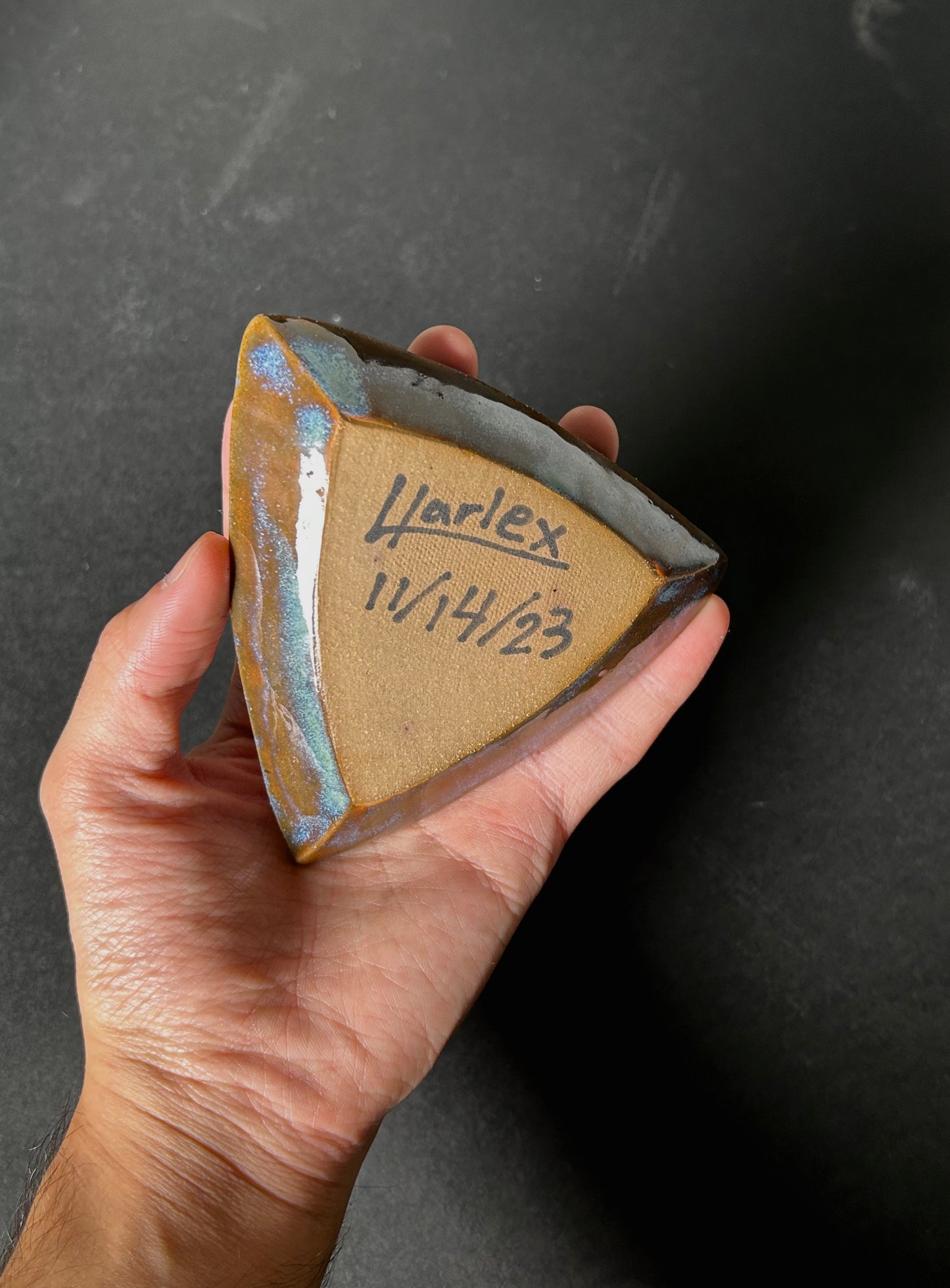 Rusty Sapphire Triangle Mini Plate