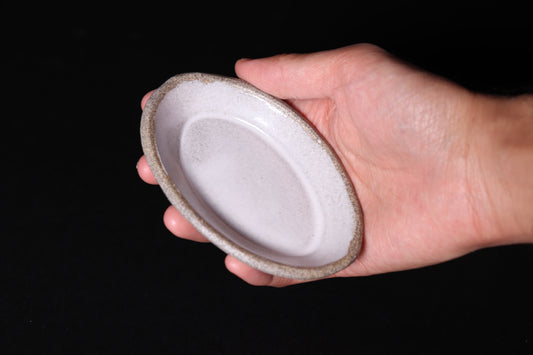 White Granite Oval Mini Plate