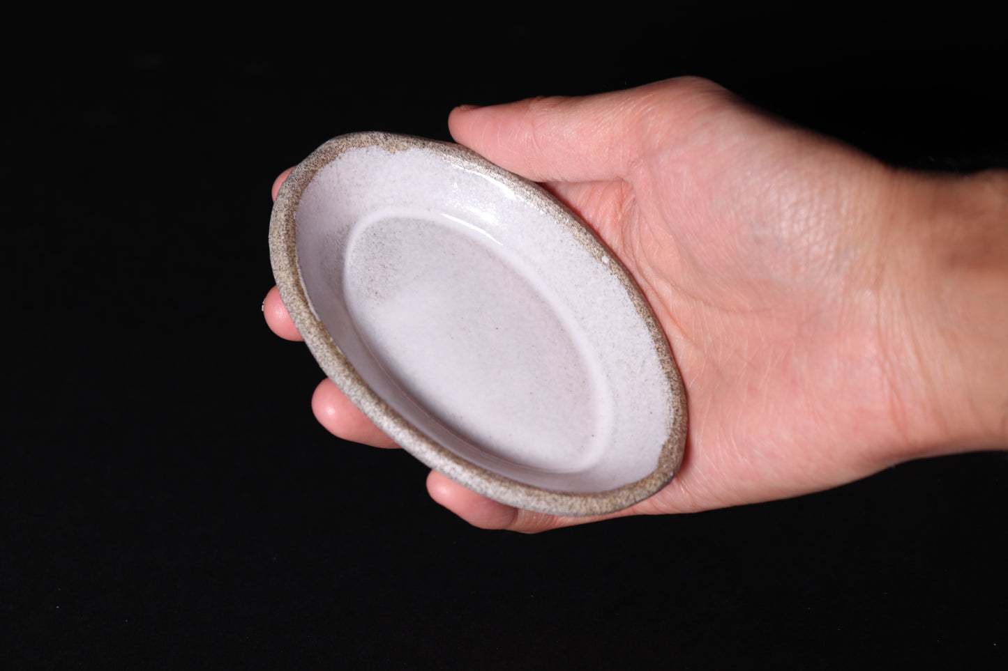 White Granite Oval Mini Plate